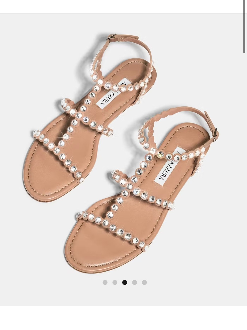 Aquazzura Tequila Leather Flats Sandals 38 BNIB Brown Cognac